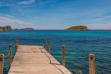 Sea View from the boat dock in Es Canar, Ibiza