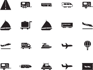 holiday vector icon set such as: steel, circle, coach, luxury, street, stop, leisure, cart, briefcase, view, vessel, stripe, airliner, school, carriage, avenue, arrivals, traveler, fun, highway, map