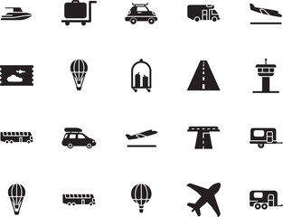 holiday vector icon set such as: building, icons, arrivals, off, landing, cruise, grey, departures, architecture, destination, pass, start, tower, boat, motorhome, take, luxury, arrive, control