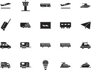 holiday vector icon set such as: summer, sky, basket, wagon, art, way, tickets, railroad, train, railway, steel, pass, silhouette, balloon, case, tower, wave, wing, hot, industry, water, building