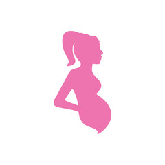 Naklejka na ściany i meble Pregnant woman graphic design template vector isolated