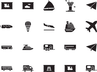 holiday vector icon set such as: industry, airship, liner, sport, bullet, building, web, nautical, metal, steel, arrive, leisure, destination, motorhome, water, regatta, way, subway, fun, tower, hot