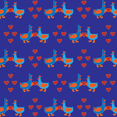 Birds seamless texture pattern. Vector illustration for wrapping paper, textile, background.