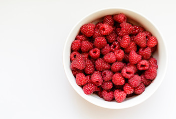 Raspberries in a plate.