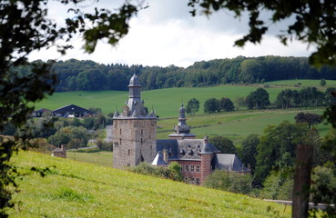 View on Castle Beusdael, Sippenaeken located at the Dutch border in the Belgian province of Liège 