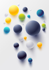 Multicolored 3D balls. Top view.