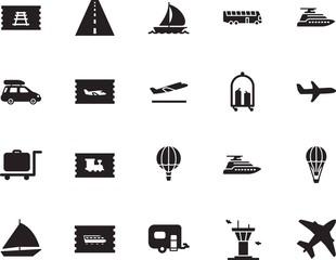 holiday vector icon set such as: car, family, roof, path, take, map, airways, automobile, price, tower, roadside, avenue, road, life, stripe, industry, drive, building, school, tickets, modern