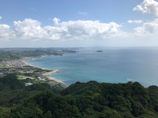 Beautiful Sea and City View from Two Lovers Point in Guam Island, US	