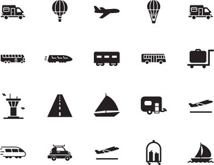 holiday vector icon set such as: roadside, summer, navigation, asphalt, life, abstract, grey, highway, race, tower, family, avenue, roof, drive, control, street, action, station, map, lifestyle