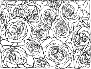 Ornament of roses on an isolated background.