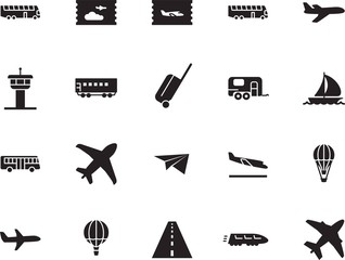 holiday vector icon set such as: asphalt, wave, nautical, start, arrivals, cruise, landing, case, icons, bullet, grey, toy, navigation, suitcase, boat, bag, road, fast, yachting, trailer, wheel