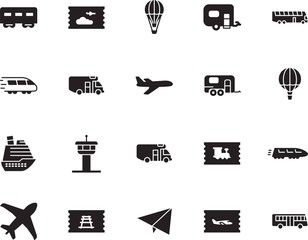 holiday vector icon set such as: water, station, lifestyle, building, cruiser, rv, camp, ship, boat, luxury, toy, terminal, mail, ocean, architecture, life, summer, steel, track, shipping, web, liner