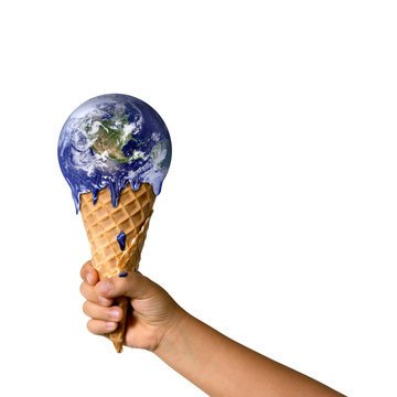 Planet Erde schmilzt durch den Klimawandel