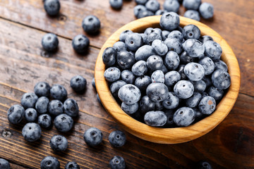 fresh blueberries on the table