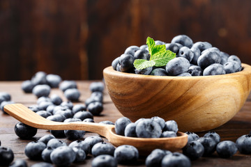 ripe blueberries in a plate