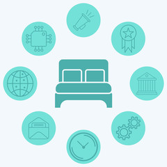 Bed vector icon sign symbol