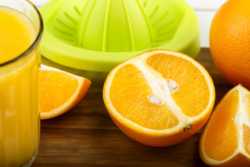 sliced juicy orange