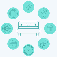 Bed vector icon sign symbol