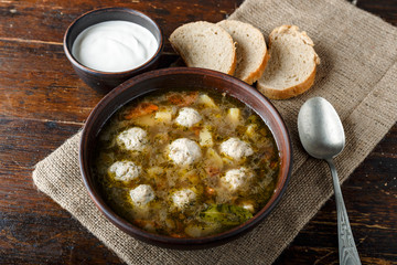 lunch meatball soup