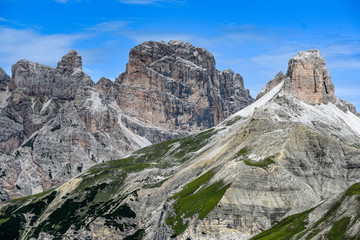 Dolomites landscape, rocks and mountains in the UNESCO list in South Tyrol in Italy.