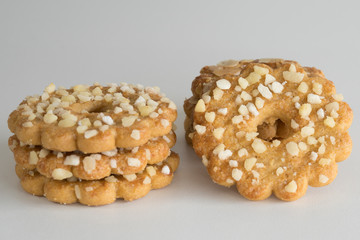 Dutch Christmas cookie (Kerstkransje) with almond and sprinkles
