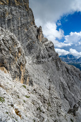 Dolomites landscape, rocks and mountains in the UNESCO list in South Tyrol in Italy.