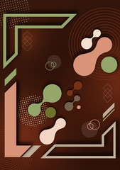 Abstract fluid and modern elements, molecules, geometric frame. Dynamic color shapes and lines. Trendy template for cover design for brochures, web banners, flyers or posters.