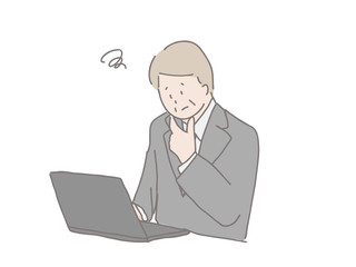 年配のビジネスパーソン　悩む