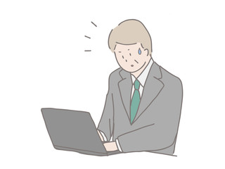 年配のビジネスパーソン　焦る