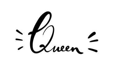 Obraz premium calligraphy queen isolated on white