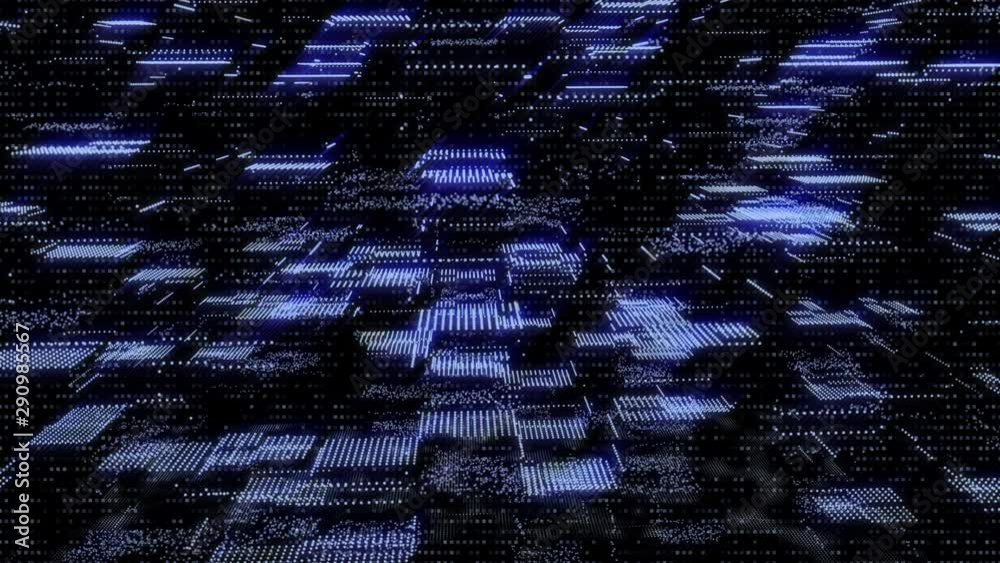 Aufkleber futuristic 3d footage virtual reality hologram rendering network communication concept. 4k motion gr
