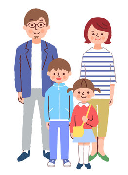 Family standing with a smile Stock Illustration | Adobe Stock