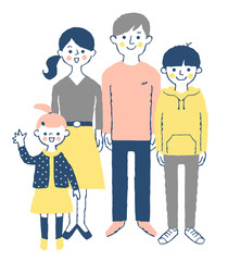 Family standing with a smile	