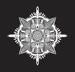 black and white mandala
