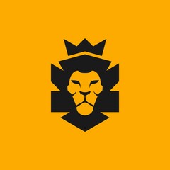 lion head emblem logo - vector illustration design
