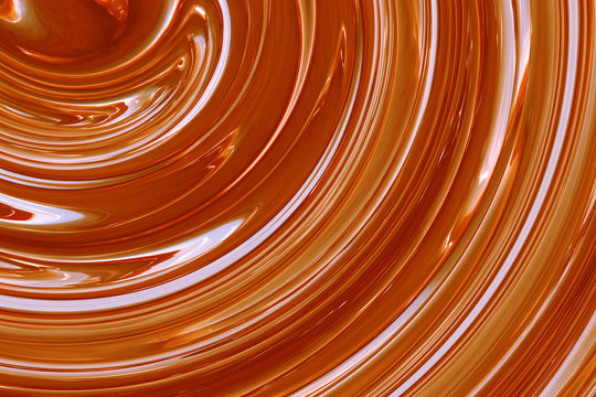 Golden maple syrup swirls macro closeup