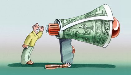 the money gives voice allegory of power of money  in information world