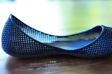 Blue pump shoes.
