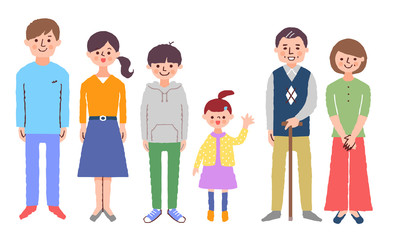 Three generations family facing the front with smile	