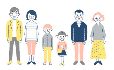 Three generations family facing the front with smile  © hisa-nishiya
