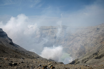 Steaming Crater of the Mount Naka - Mount Aso, Japan