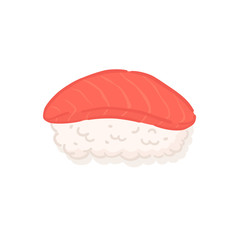 Tuna Fish Nigiri Sushi Japanese Food Vector Illustration Cartoon isolated on white background