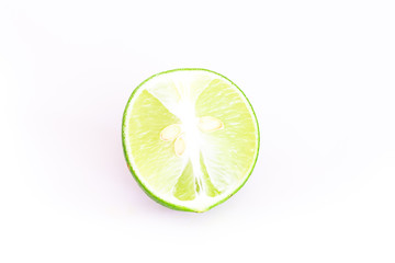 Fototapeta na wymiar Fresh lime on white background isolated image