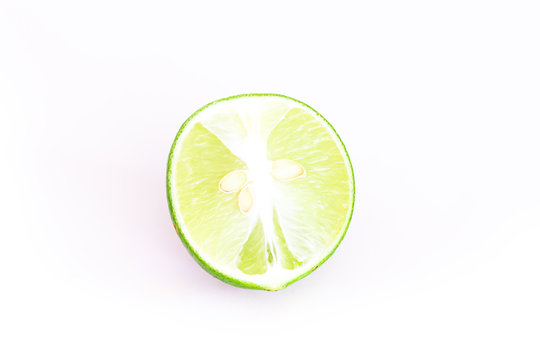 Fresh lime on white background isolated image