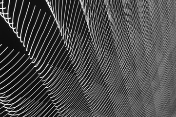 abstract long exposure blurred light lines black and white background. Geometric shapes