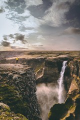Beautiful view at Haifoss, Iceland.