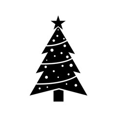 Christmas tree holiday icon, logo isolated on white background