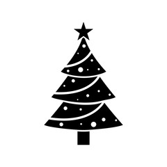 Christmas tree holiday icon, logo isolated on white background