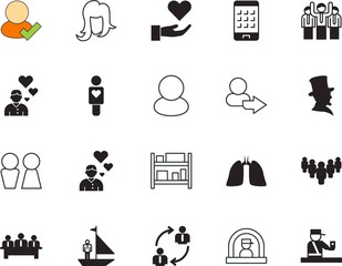 people vector icon set such as: century, journey, help, education, rack, front, gate, hand, sex, hotel, clinical, presentation, session, market, goods, image, usa, cell, makeup, organ, adventure