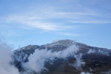 clouds over mountains